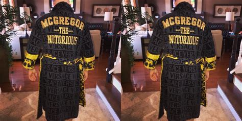 floyd mayweather versace robe|Conor McGregor Gets Hands Wrapped in Versace Robe .